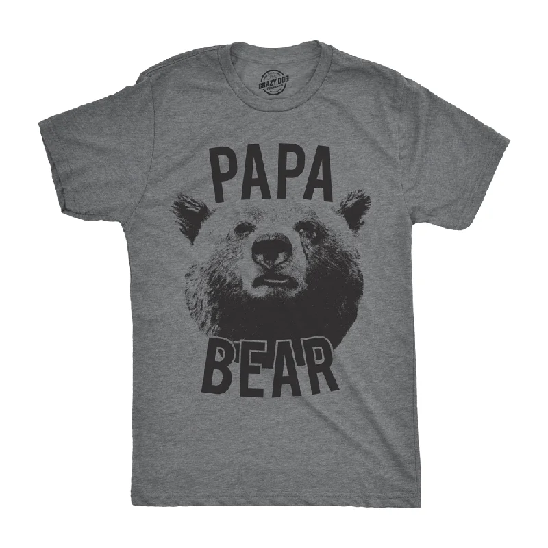 Men's mock - neck t - shirts with a modern and sleek stylePapa Bear Realistic Men's T Shirt