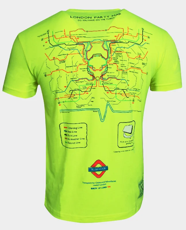 Men's organic cotton crew - neck t - shirts for everyday comfortPARTY MAP T-SHIRT MENS YELLOW