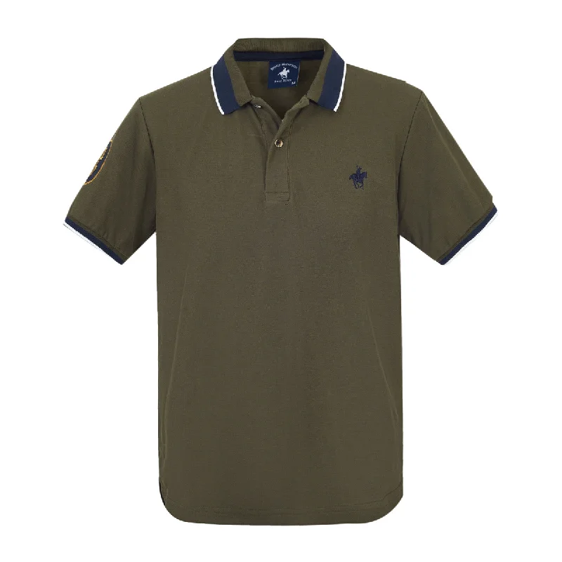 Men's jacquard woven polo shirts with intricate designsPBD90059OLI