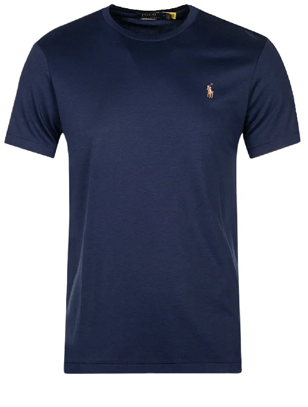 Men's ribbed t - shirts with a textured finish for added stylePima Polo Tshirt Cruise Navy