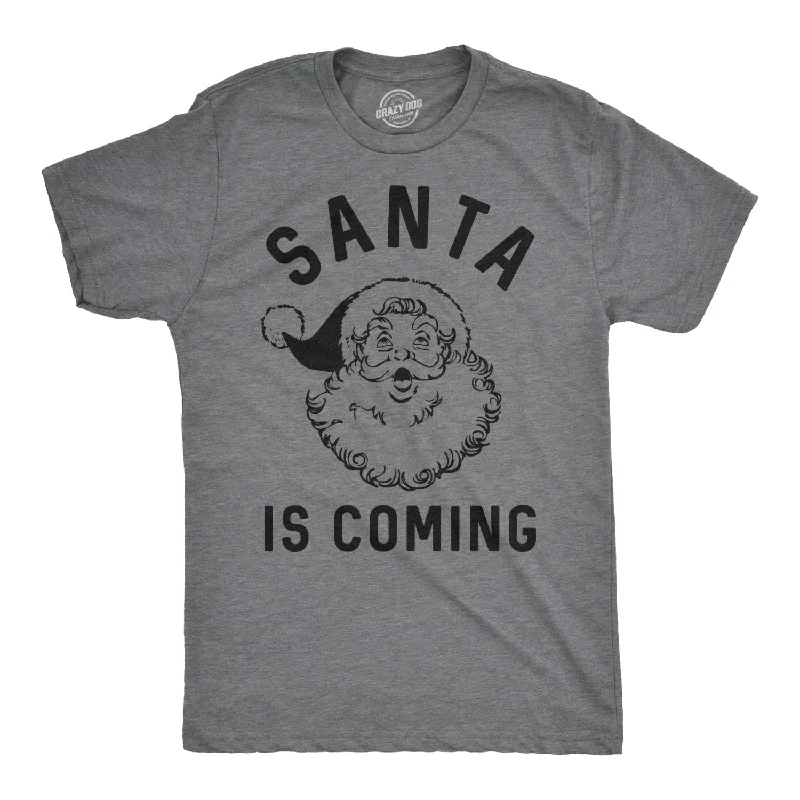 Men's eco - friendly recycled t - shirts for sustainable fashion choicesSanta Is Coming Men's T Shirt