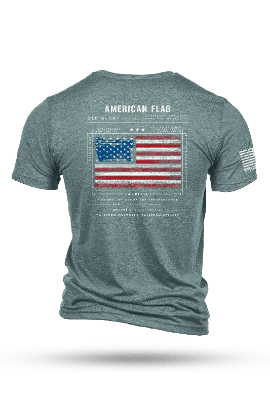 Men's mock - neck t - shirts with a modern and sleek styleAmerican Flag Schematic - T-Shirt