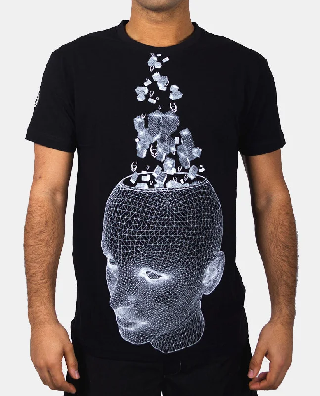 Men's tie - dye t - shirts with a bohemian styleMENS WIREFRAME HEAD T-SHIRT