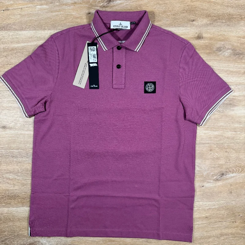 Men's formal - style silk blend polo shirts for special occasionsStone Island Patch Logo Polo Shirt in Onion Rose