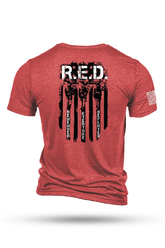 Men's tie - dye t - shirts with a bohemian styleRED Remember Everyone Deployed - T-Shirt