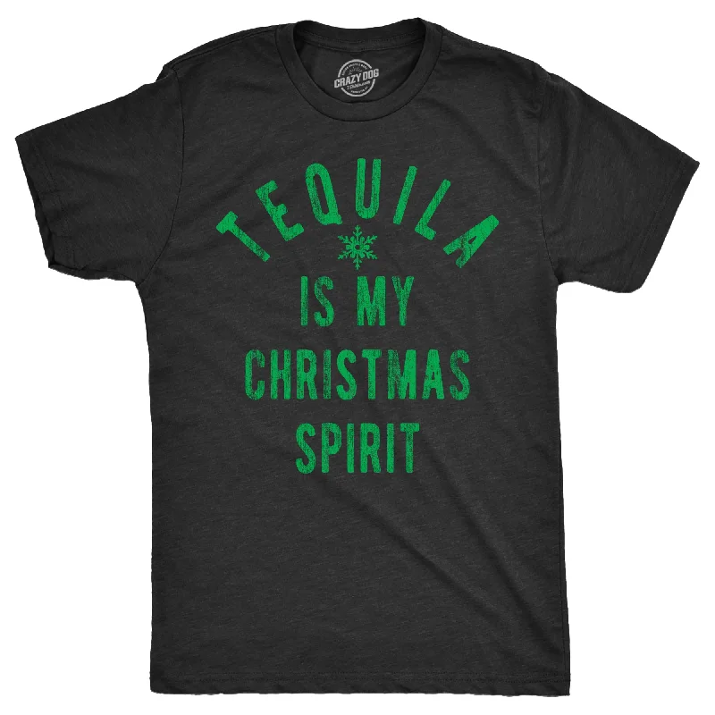 Men's antimicrobial t - shirts for odor - free freshness during travelTequila Is My Christmas Spirit Men's T Shirt