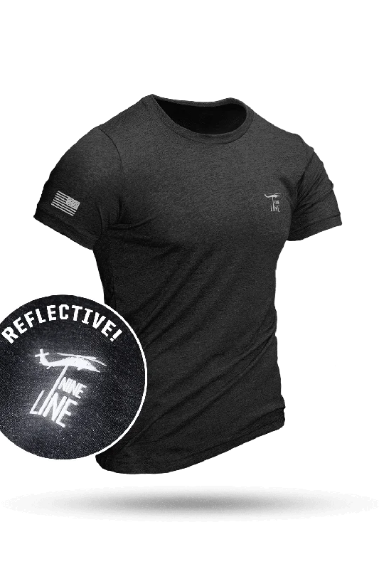 Men's mock - neck t - shirts with a modern and sleek styleReflective Dropline Logo with Flag - Athletic T-Shirt