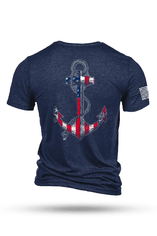 Men's mock - neck t - shirts with a modern and sleek styleAnchor Flag - T-Shirt