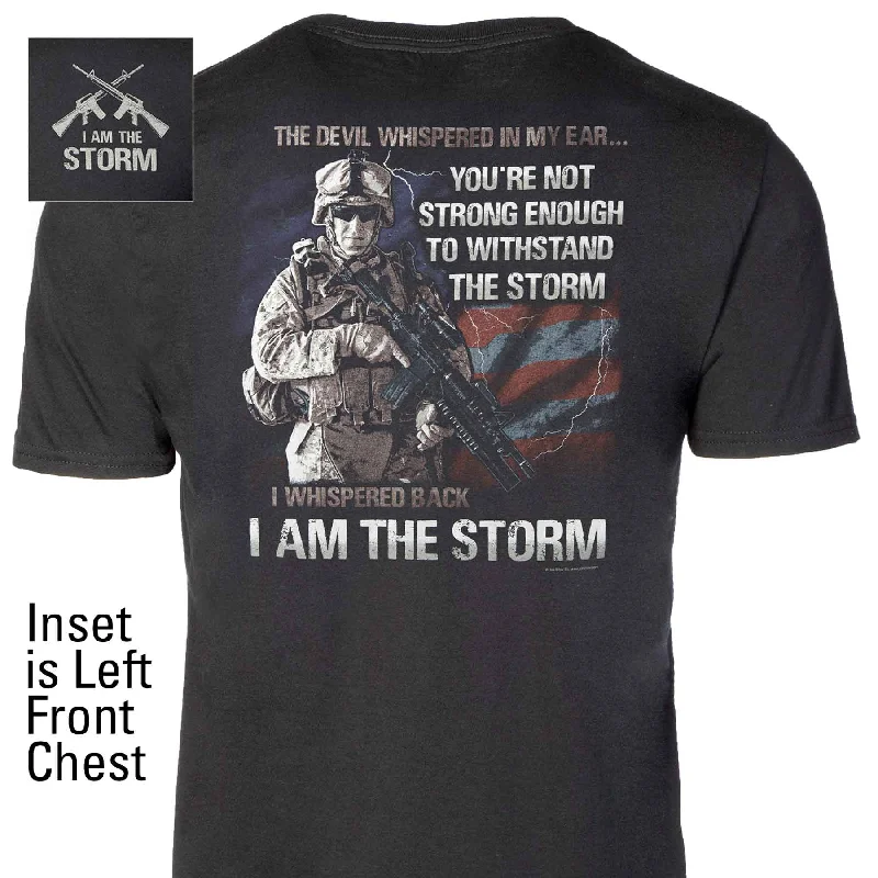 Men's distressed denim - look t - shirts with a rugged appealI Am The Storm T-shirt