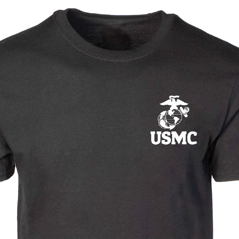 Men's antimicrobial t - shirts for odor - free freshness during travelMarine Corps EGA Emblem T-Shirt in Black or Red