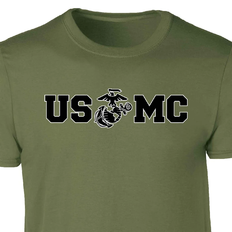 Men's v - neck muscle t - shirts for a body - building aestheticBold USMC T-shirt