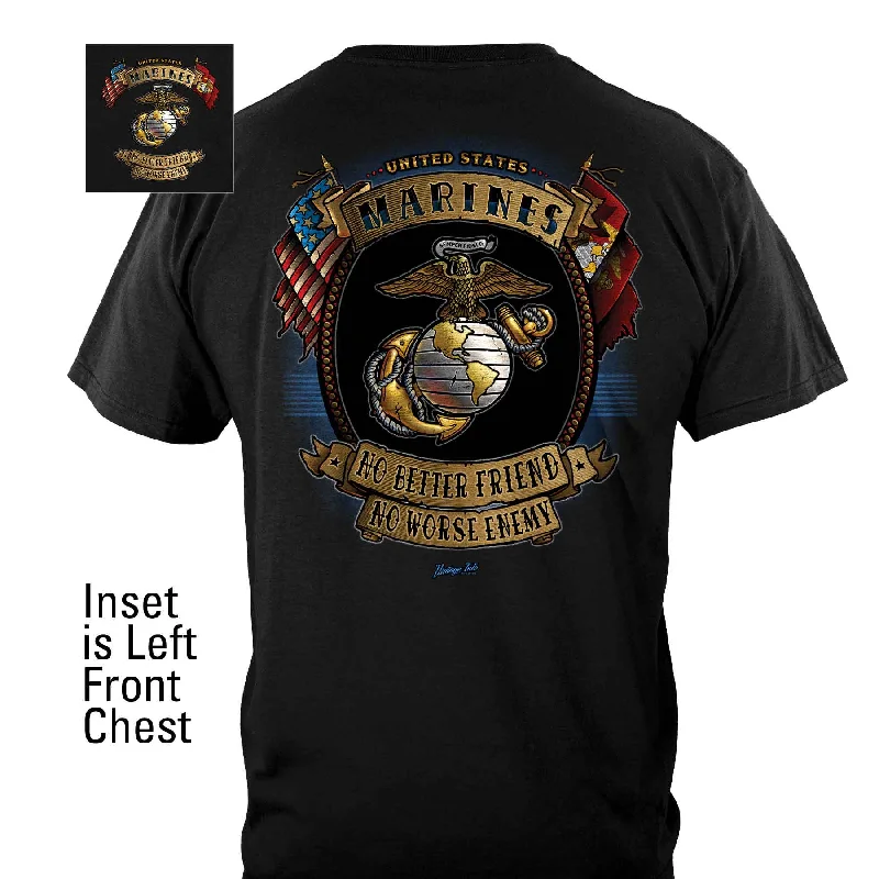 Men's plus - size pocket t - shirts with a classic lookUSMC No Better Friend T-shirt