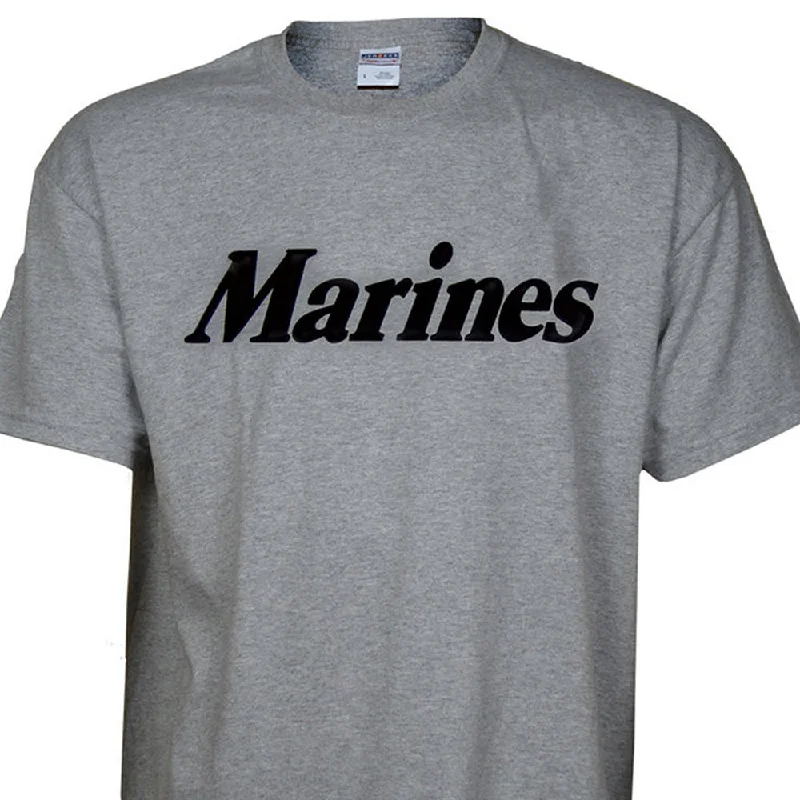 Men's tie - dye t - shirts with a bohemian styleU.S. Marines Classic Gray T-shirt Screen Printed