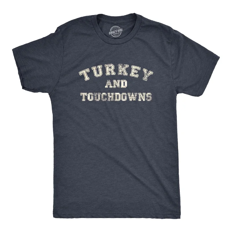 Men's antimicrobial t - shirts for odor - free freshness during travelTurkey And Touchdowns Men's T Shirt