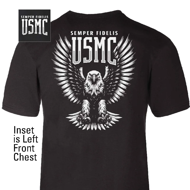 Men's antimicrobial t - shirts for odor - free freshness during travelUSMC Semper Fidelis Eagle T-shirt