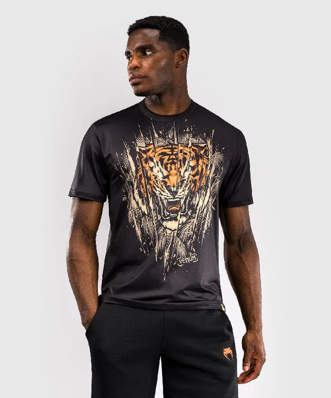 Men's mock - neck t - shirts with a modern and sleek styleVenum Tiger Men's Dry Tech T-Shirt - Black/Neon Orange